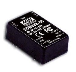 Meanwell - DCW08A-05 Meanwell 9~18Vdc>+/-5Vdc +/-800mA