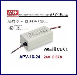 APV-16-24, Meanwell, 24V, Led driver, Güç kaynakları, IP42, Ekonmik Seri