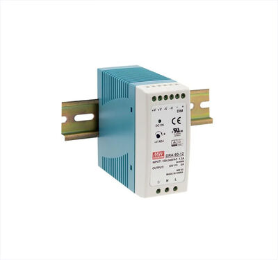 DRA-60-12 Meanwell 12Vdc 5.0Amp DIN Rail Current Dimming