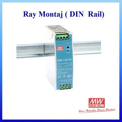 EDR-150-24, Meanwell, 24Vdc 6.5Amp, DIN Rail, Güç Kaynakları