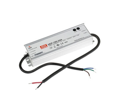 HEP-185-24A Meanwell 24Vdc 7.8 Amp IP65 ADJ