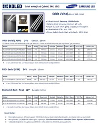 KL-LCV100-ALU-60L-24V-R0-281B, Samsung Led, Çubuk, 24V, 5000K, Beyaz, Aliminyum, Led bar - Thumbnail