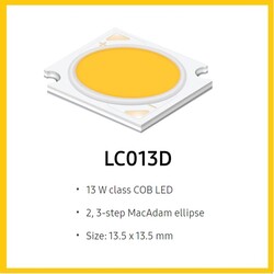 Samsung Led, COB, 3000K, Sıcak beyaz, 13W 26W COB, LC013D, 36vdc, 360~720mA, max:26w - Thumbnail