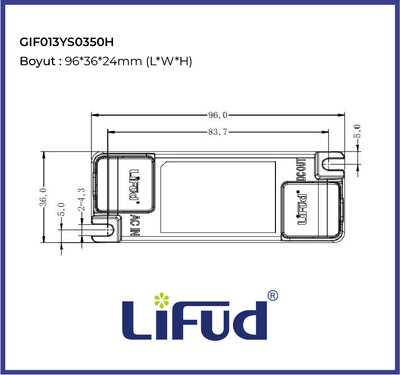 Lifud Led Driver, 40Watt, 9~42V, 900mA, 1050mA, İç mekan, Downlight, Track light, Led Spot, Led panel, EKONOMİK