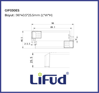 Lifud Led Driver, 40Watt, 9~42V, 900mA, 1050mA, İç mekan, Downlight, Track light, Led Spot, Led panel, EKONOMİK