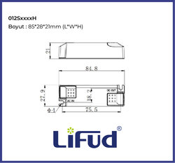 LF-012S0250H, 12W, Kompak, küçük, Led Driver 250mA, 30~40Vdc Ekonomik Seri - Thumbnail