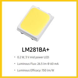 Samsung - SPMWH22286D5WAA0S3 Samsung LM281BA+,10.000K,S3,3V,65mA,2835