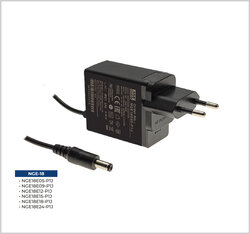 Meanwell - NGE18E18-P1J Mean Well 18V 1A 18W Medikal Adaptör / Trafo - Duvar Tipi