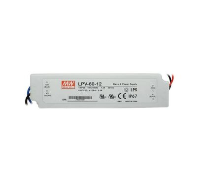LPV-60-12, Meanwell, 12V, 5A, Led Güç Kaynağı, ower supply, Adaptör, dar, ince, slim, Led TrafoLed Trafo, 