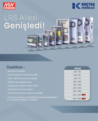 LRS-1200-24, Power Supply, En Ekonomik Model, ince, 24V, Güç Kaynağı, 50A