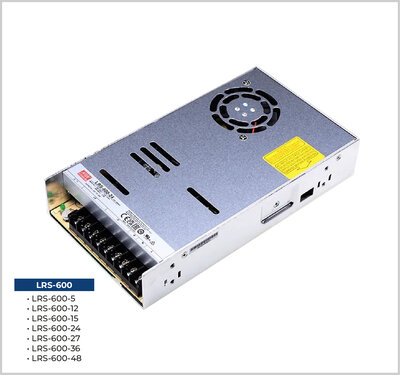 LRS-600-12, En Ekonomik, 600W, ince, Güç Kaynağı, 12V, 50A, Led Trafo