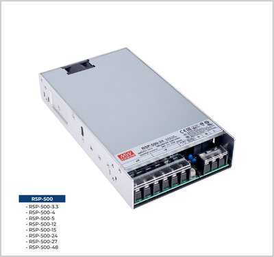 RSP-500-12, Meanwell, 12V, Led Trafo, Adaptör, smps, ince, slim,güç kaynagı