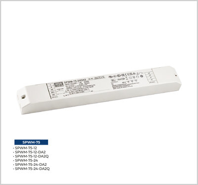SPWM-75-24DA2Q, DALI2 75W 24V 3.2A Led Sürücü DT8 dimable led driver Tunable White Led Sürücü CCT Led kontrol, RGBW projelerinizde kusursuz renk ve parlaklık kontrol