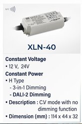 XLN-40-H-DA2, Dali2 Trafo NFC Programlı, Akım ayarlı 40W 600mA-1400mA IP67 Dış mekan, led sürücü - Thumbnail