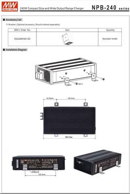 NPB-120-12-TB, Akü şarj cihazı, 12V, 6.8A, Battery charger