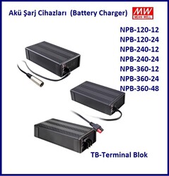 NPB-240-24-TB, Akü Şarj Cihazı, 24V, 8A, Battery Charger, Meanwell - Thumbnail