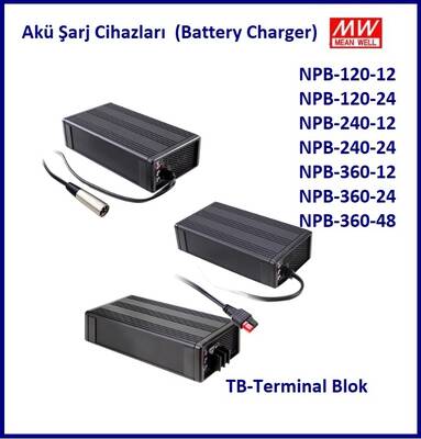 NPB-240-24-TB, Akü Şarj Cihazı, 24V, 8A, Battery Charger, Meanwell