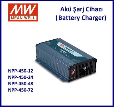 NPP-450-12, Akü Şarj Cihazı, 12V, Battery Charger, Meanwell, 14.4Vdc, 25A, 90~300Ah 