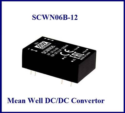 SCWN06B-12, Meanwell, DC DC, Convertor, Konvertör, 18~36Vdc Giriş, 12Vdc Çıkış, 500mA