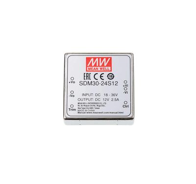 SDM30-24S12 Meanwell 18~36Vdc>+12Vdc 2.5Amp