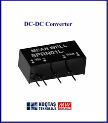 Meanwell - SPRN01N-5, Meanwell, DCDC, Converter, input: 22.8~26.4Vdc, Output 5Vdc, 200mA, Kart tipi, iğne bacaklı