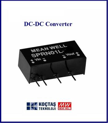 SPRN01N-5, Meanwell, DCDC, Converter, input: 22.8~26.4Vdc, Output 5Vdc, 200mA, Kart tipi, iğne bacaklı