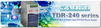 TDR-240-48, Trifaze, Power Supply, Ray Montaj, 3 Faz Güç Kaynakları