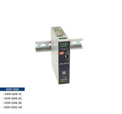 Meanwell - XDR-120E-12, Meanwell 120W AC/DC Ekonomik Ultra ince Endüstriyel Ray Montaj Güç Kaynağı
