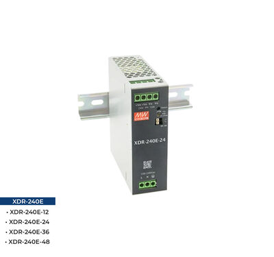 XDR-240E-12, Meanwell 240W AC/DC Ekonomik Ultra ince Endüstriyel Ray Montaj Güç Kaynağı