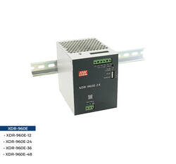 Meanwell - XDR-960E-24, Meanwell 960W AC/DC Ekonomik Ultra ince Endüstriyel Ray Montaj Güç Kaynağı