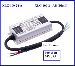 Meanwell - XLG-100-24, Meanwell, Led Driver, Dış mekan, IP67, 24Vdc, Sabit Akım, 4A, Dış Meka