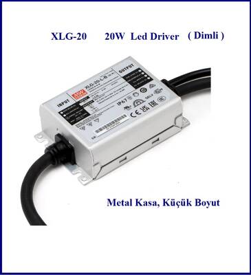 XLG-20-H, Metal Kasa, Sabit akım, led driver, IP67, Dış mekan, 700mA 