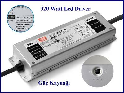 XLG-320-V-A, 320 Watt, 24V, 13A, Ayarlanabilir, IP67, Led driver