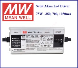 Meanwell - XLG-75-L-A, Led driver, led sürücü güç kaynağı, 350mA, 500mA, 600mA, 700mA, 800mA, 900mA, 1050mA ayaralanabilir, sabit akım, led adaptör